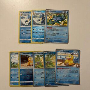 Pokemon Psyduck and Golduck Trading Cards - Blue and Yellow